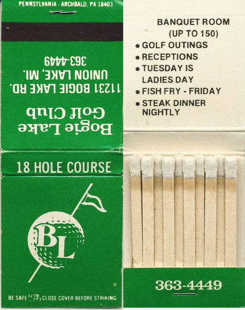 Bogie Lake Golf Course - Matchbook (newer photo)